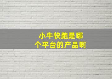 小牛快跑是哪个平台的产品啊