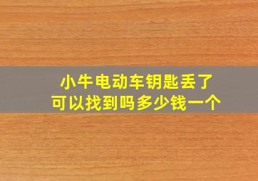 小牛电动车钥匙丢了可以找到吗多少钱一个