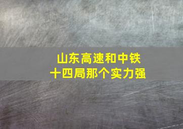 山东高速和中铁十四局那个实力强