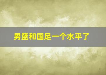 男篮和国足一个水平了